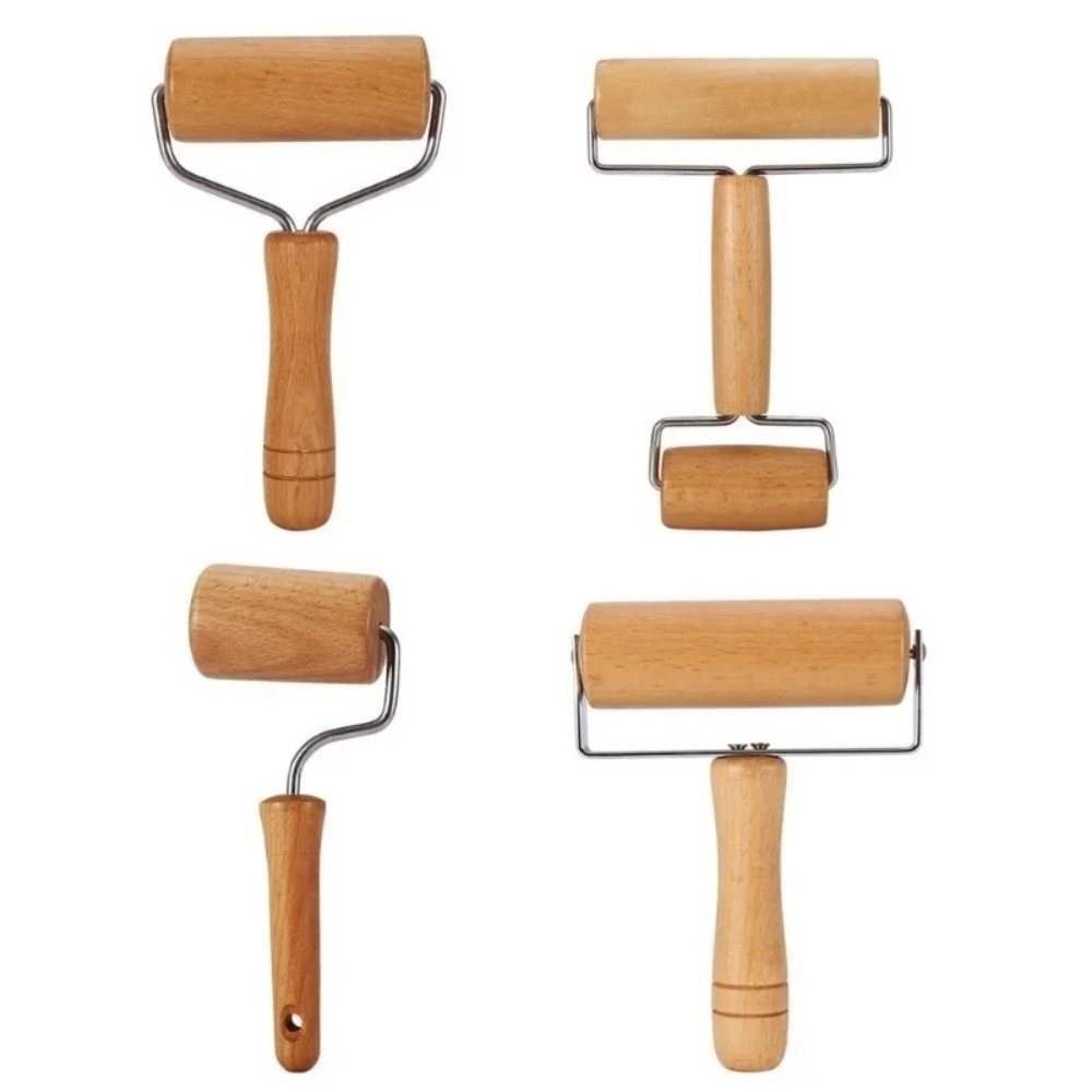 Kitchen Roller Baking - 1 Stück Nudelholz aus Holz, tragbare