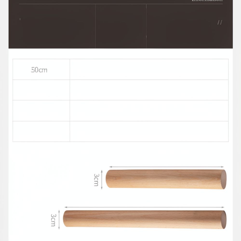 Kitchen Roller Baking - Küchen-Backrollen aus massivem Holz, Teigroller, antihaftbeschichtetes