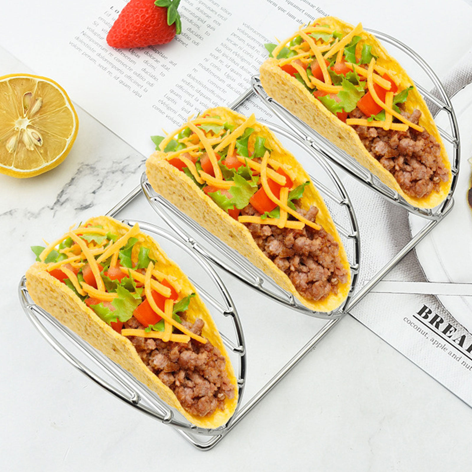 Kitchen Baking Rack - Taco-Ständer aus Edelstahl mit aufrechtem Design