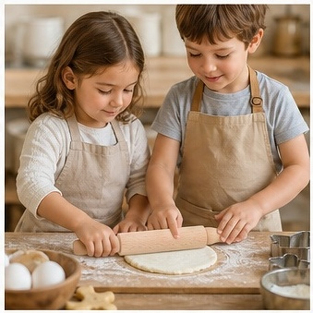 Kitchen Roller Baking - Holz-Teigroller 23cm Mini-Teigroller für Backen, Kekse,