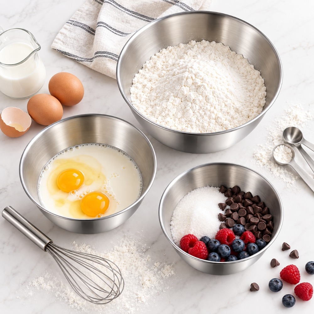 Edelstahl-Rührschüsseln, 3-tei – Baking Kitchen Set Bewertung und Preis